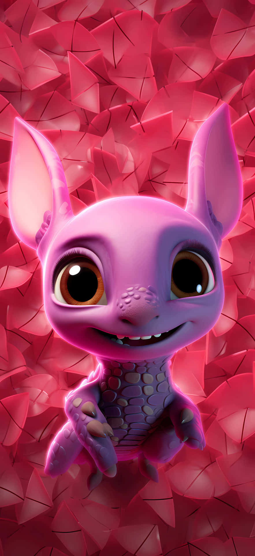 Cute Purple Creature Pale Pink Background