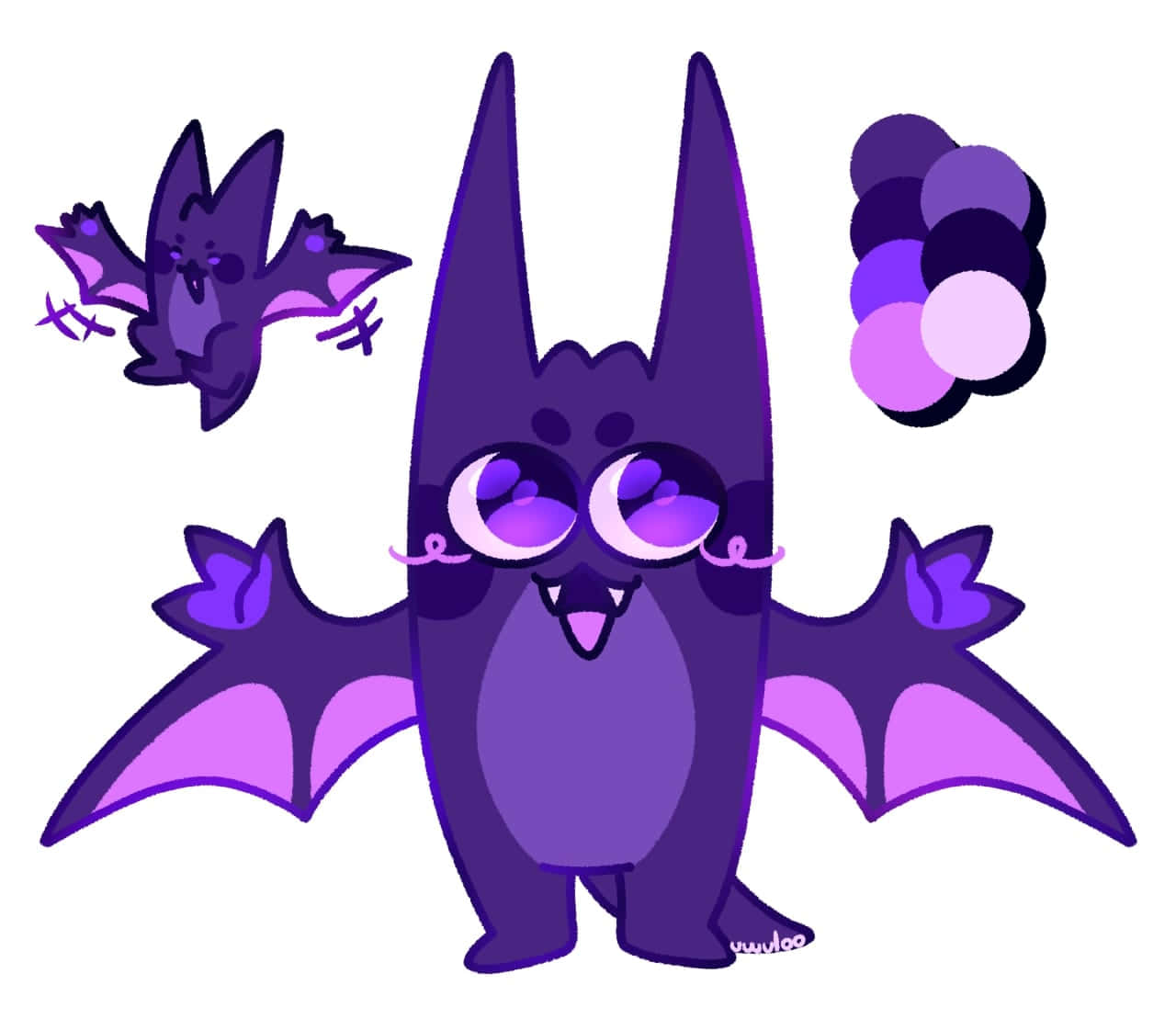 Cute Purple Golbat Artwork Background