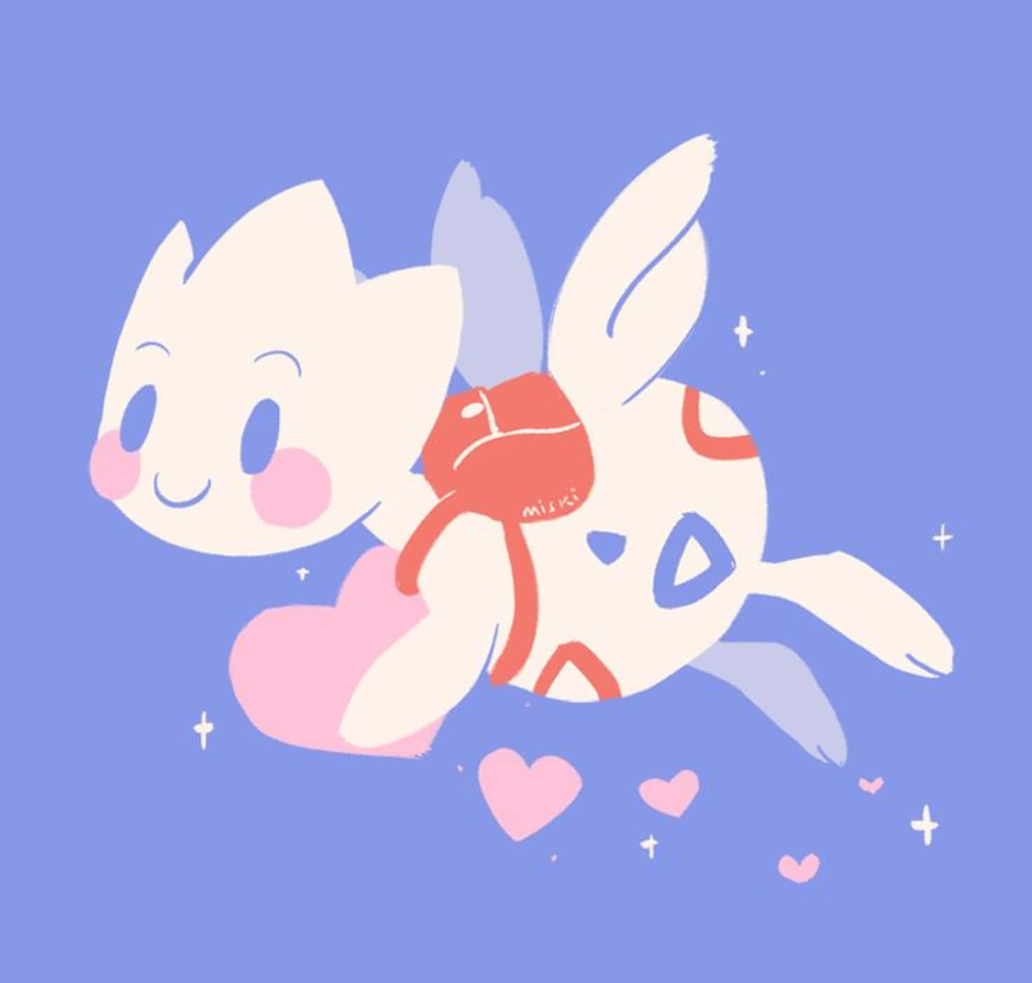 Cute Purple Illustration Of Togetic Background