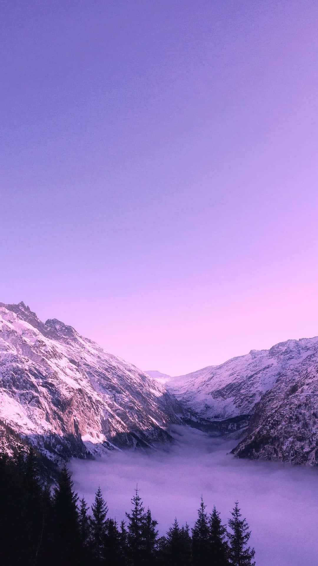 Cute Purple Winter Sky Phone Background