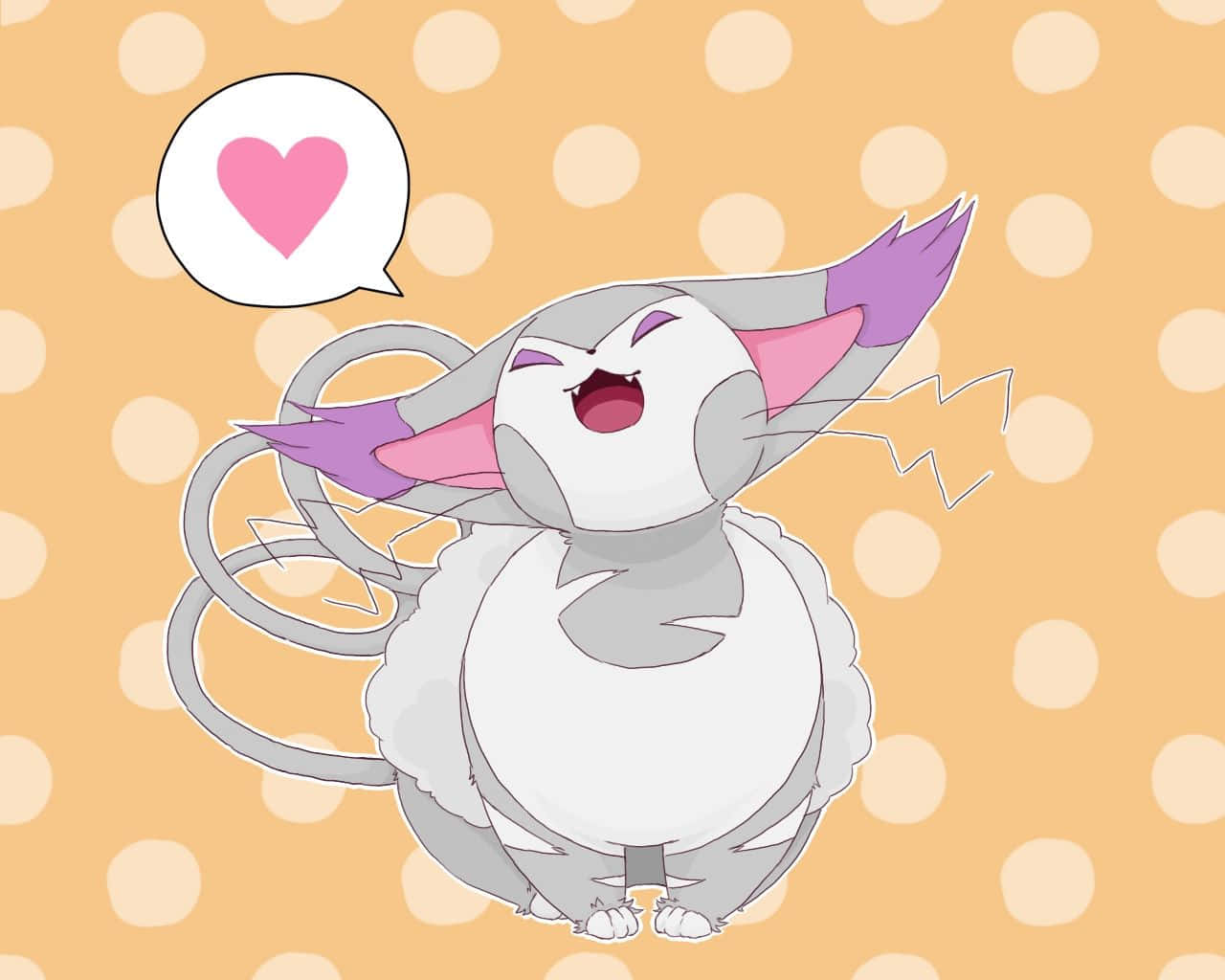 Cute Purugly Heart Message Background