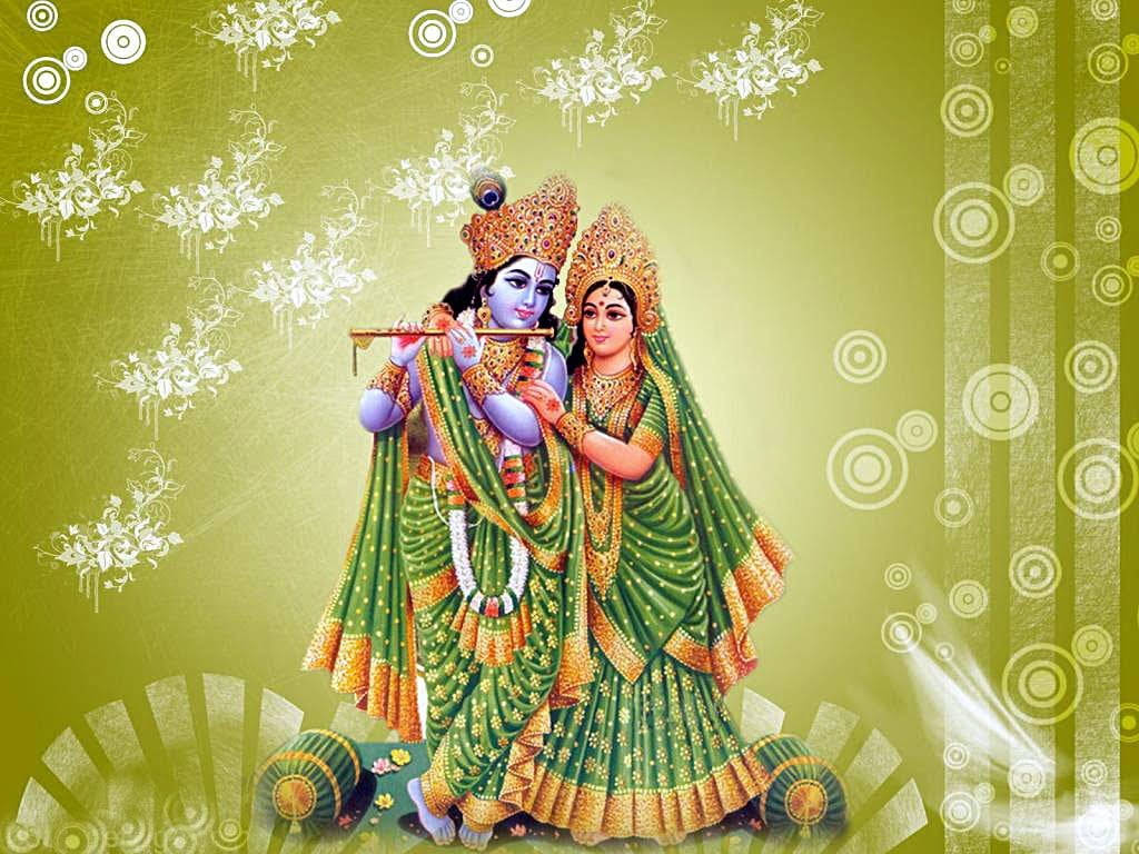 Cute Radha Krishna Aesthetic Green