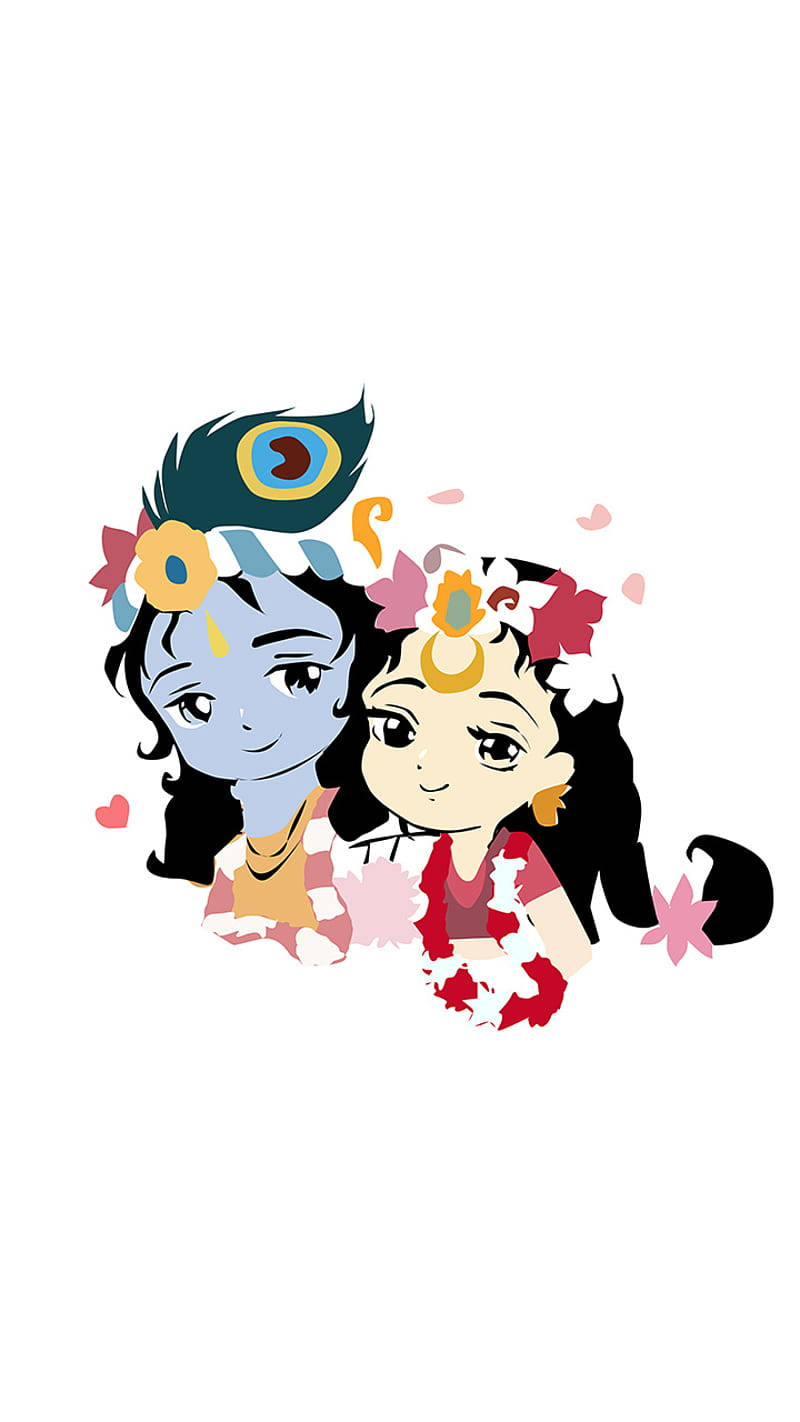 Cute Radha Krishna Flower Crown