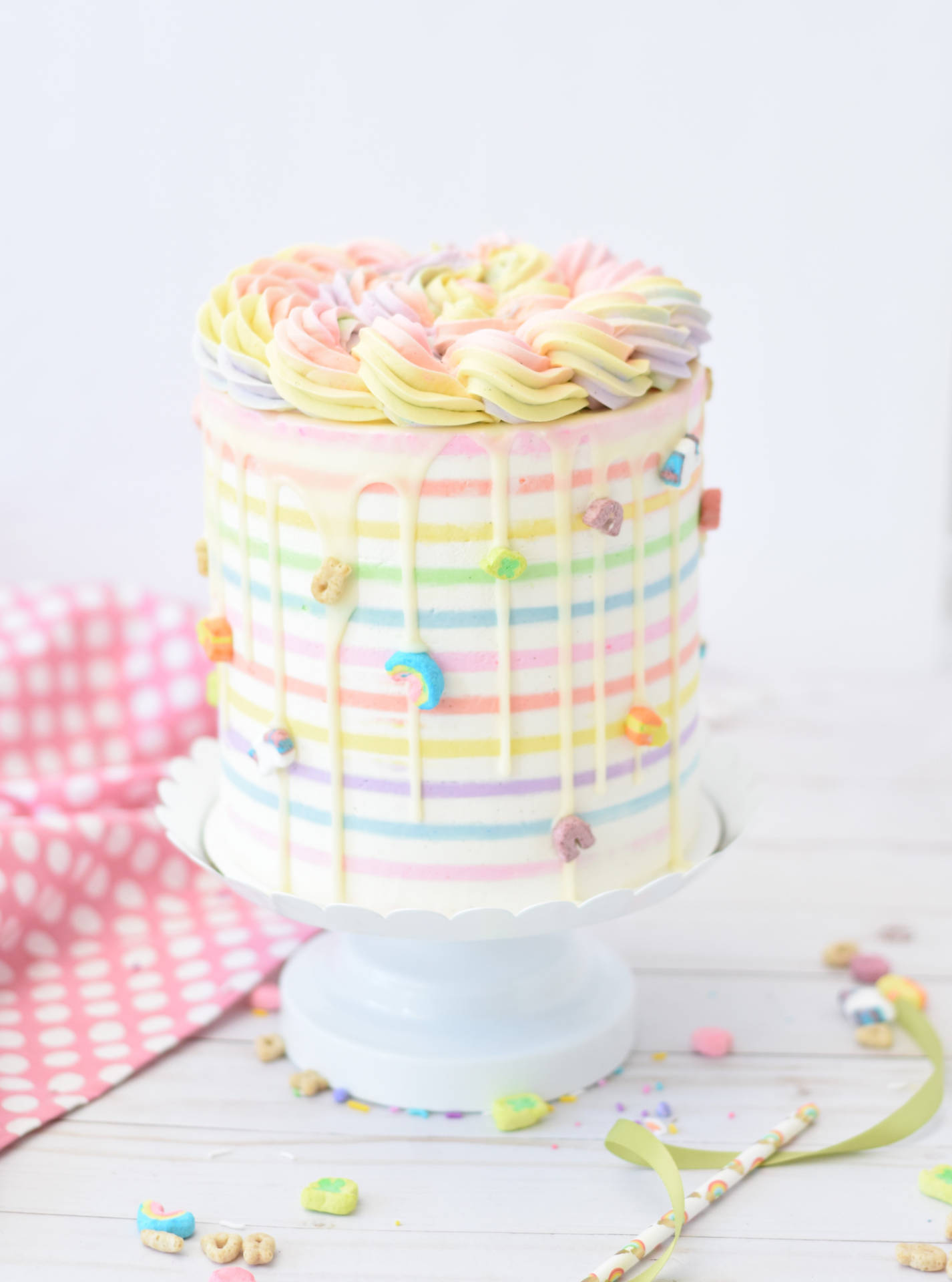 Cute Rainbow Cake Background