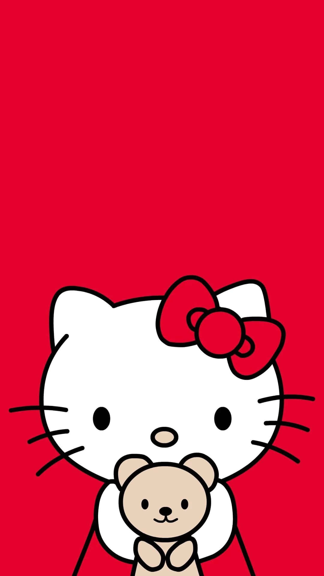 Cute Red Hello Kitty Background