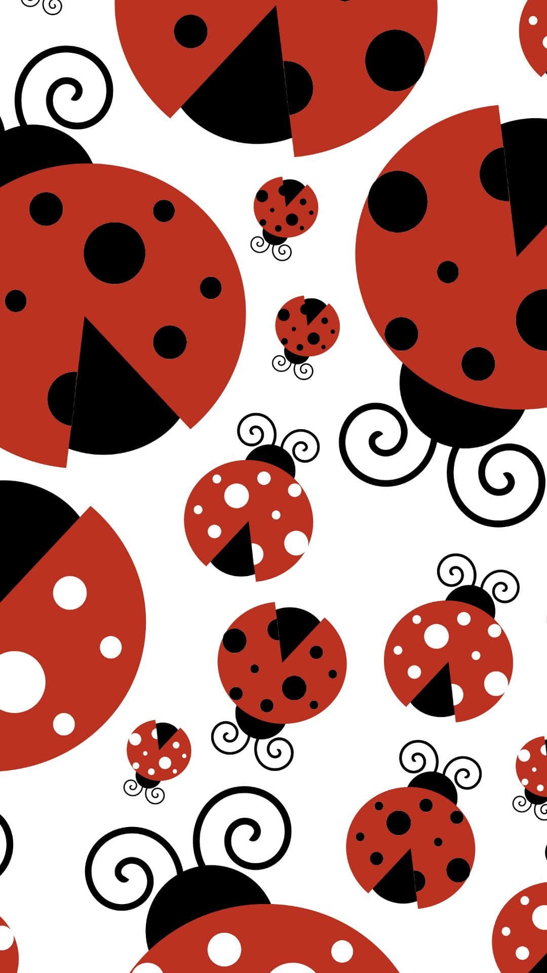 Cute Red Ladybug Background