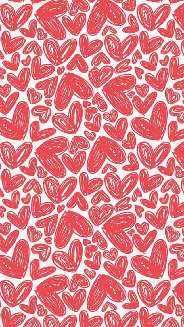 Cute Red Seamless Heart Iphone Background