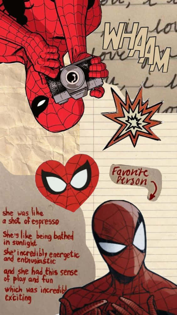 Cute Red Spiderman Graffiti Iphone Background