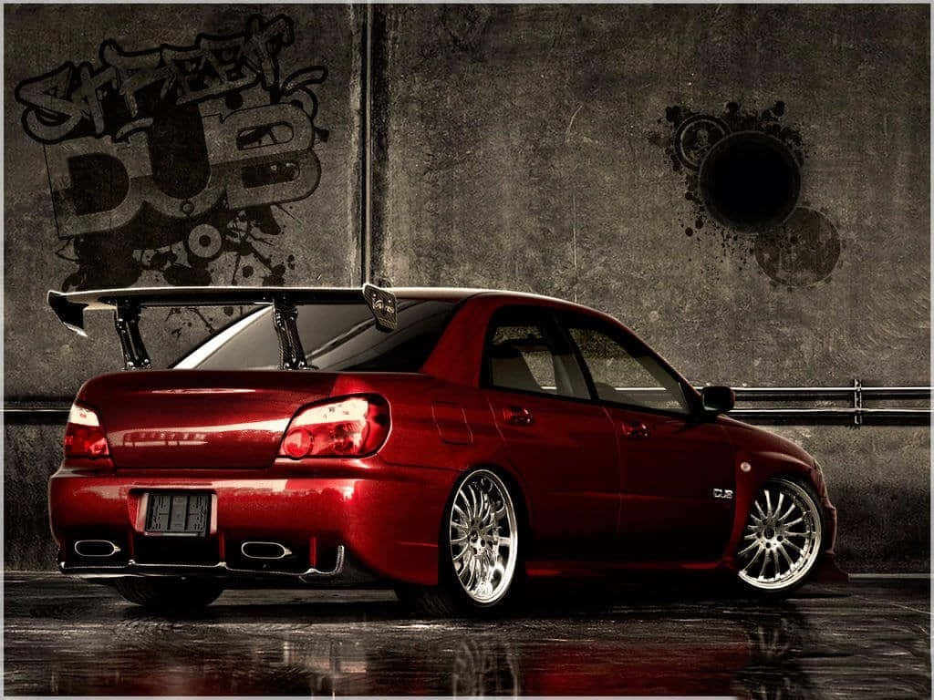 Cute Red Street Racing Car Background