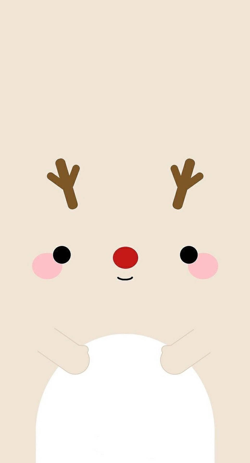 Cute Reindeer Christmas Close-up Background