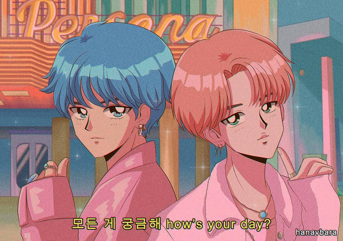 Cute Retro Anime Aesthetic Bishounen Background