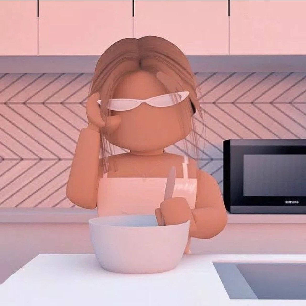 Cute Roblox Cooking With Sunglasses Background