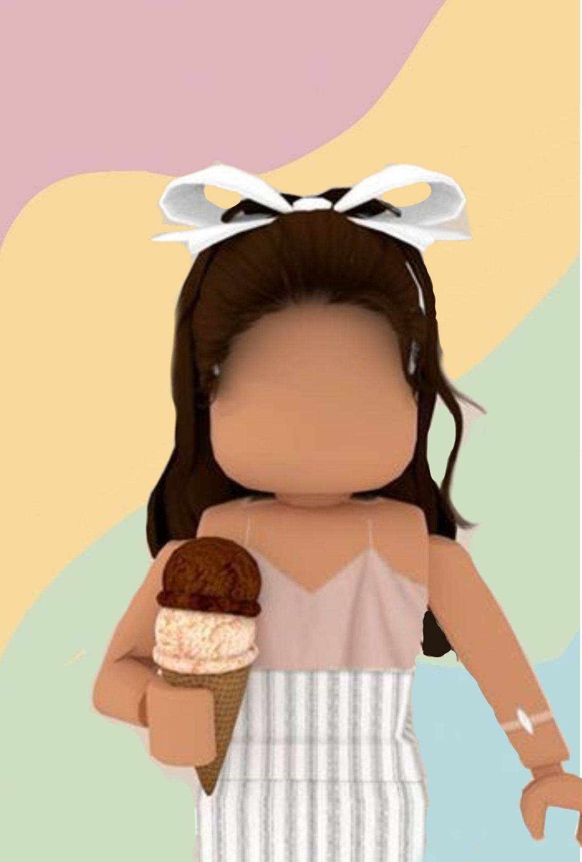 Cute Roblox Girl Pastel Ice Cream Background