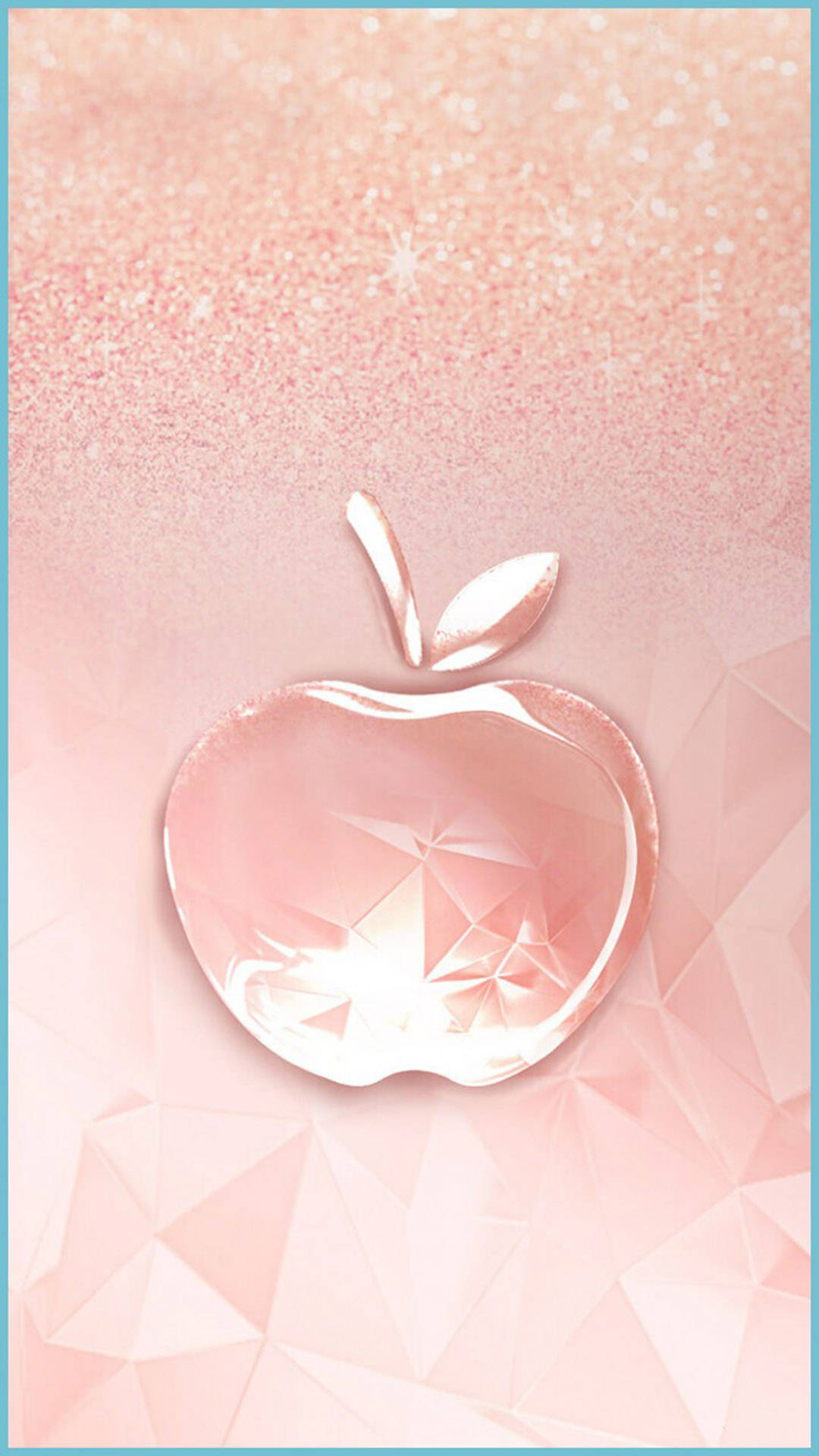 Cute Rose Gold Crystal Apple