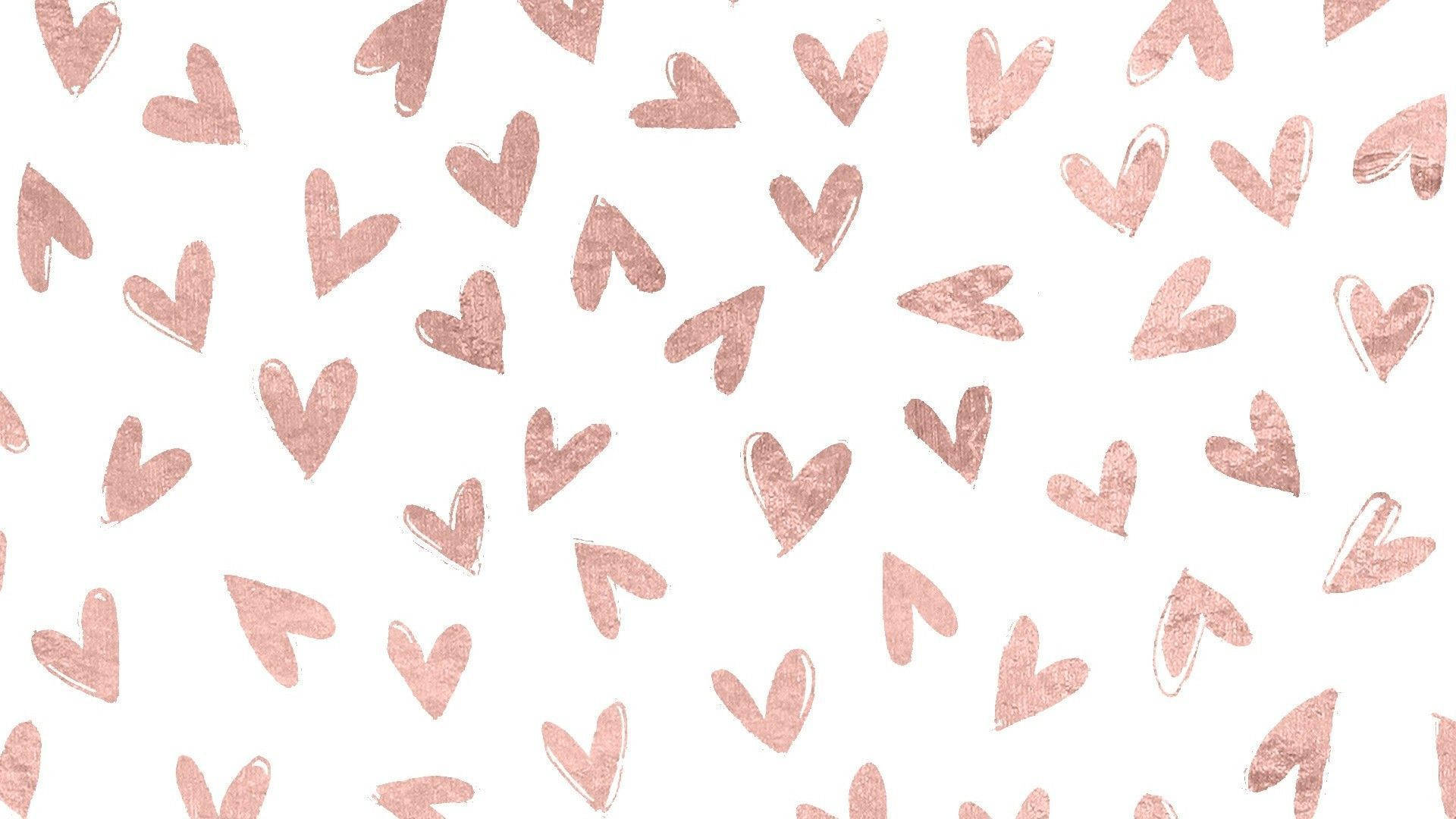Cute Rose Gold Hearts Background
