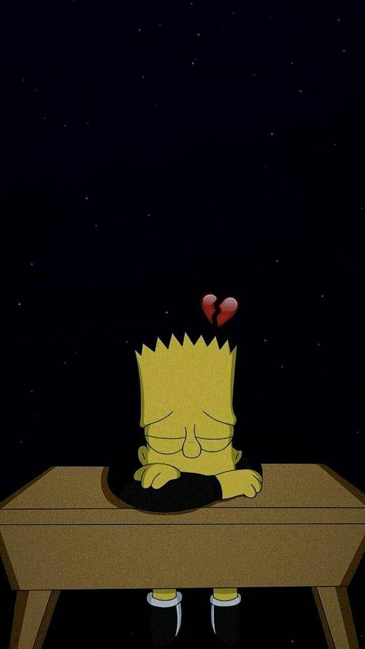 Cute Sad Bart Simpson Background