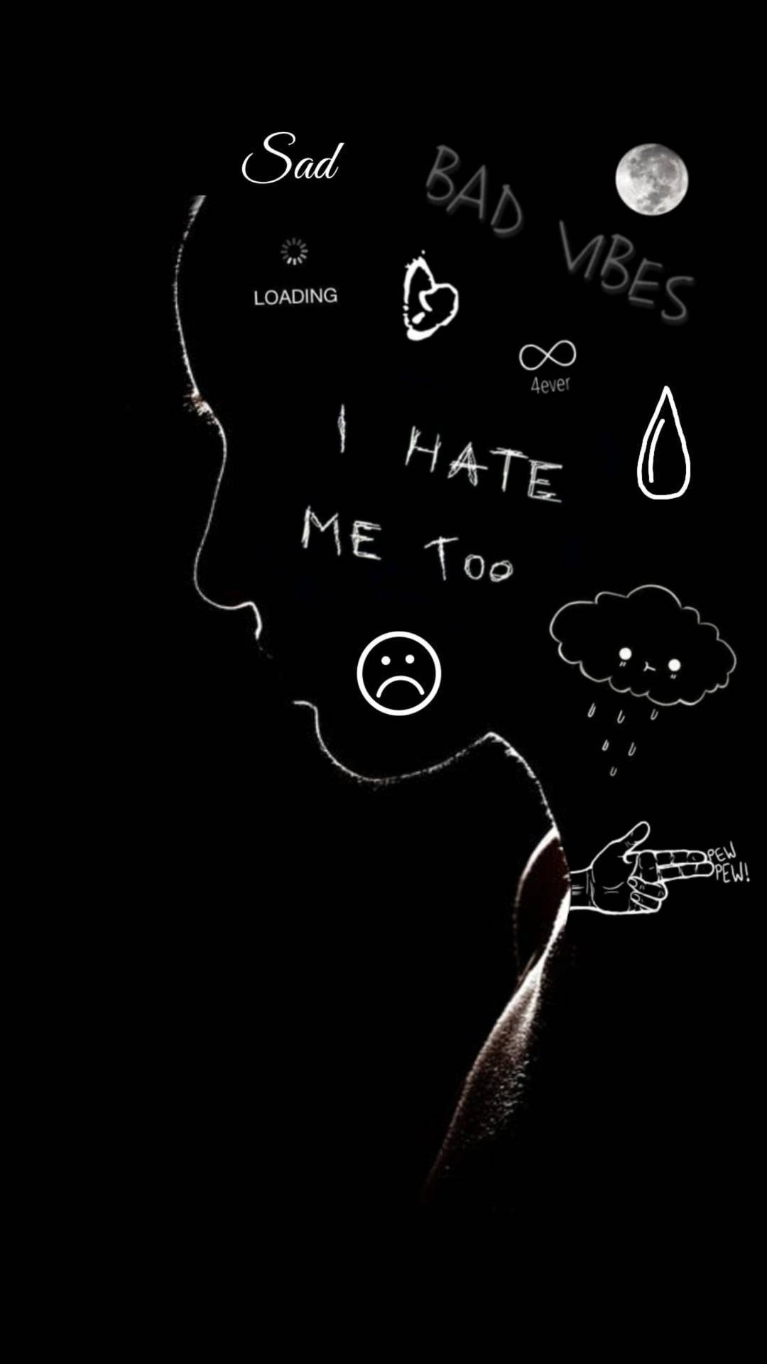 Cute Sad Drawing Background