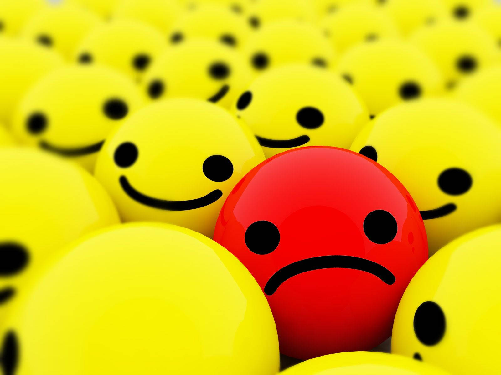 Cute Sad Red Smiley Background