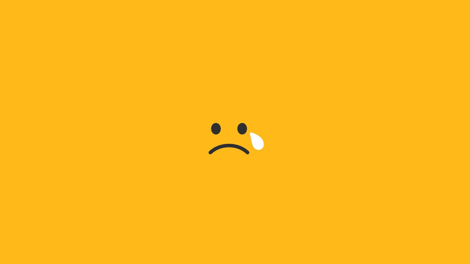 Cute Sad Smiley With Tear Background