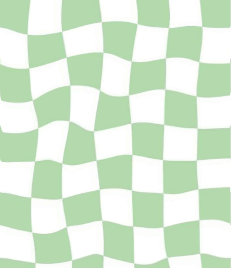 Cute Sage Green And White Checkered Pattern