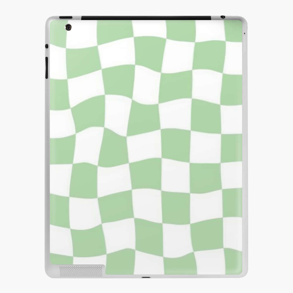 Cute Sage Green Checkered Board Tablet Skin Background