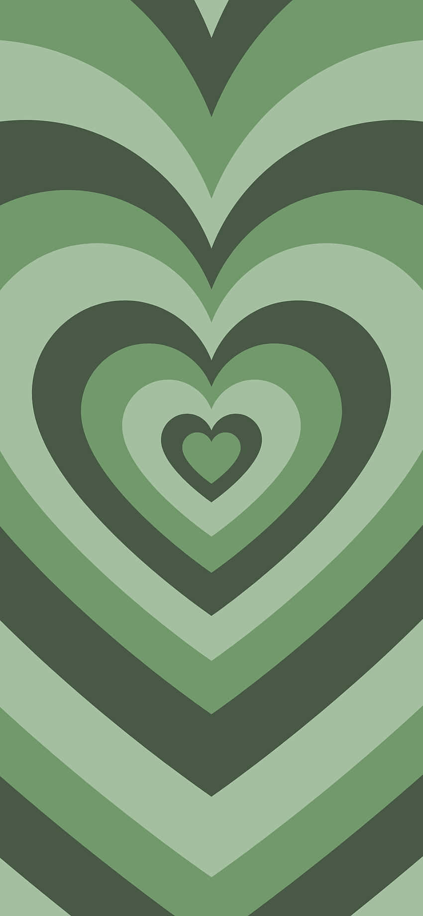 Cute Sage Green Concentric Hearts