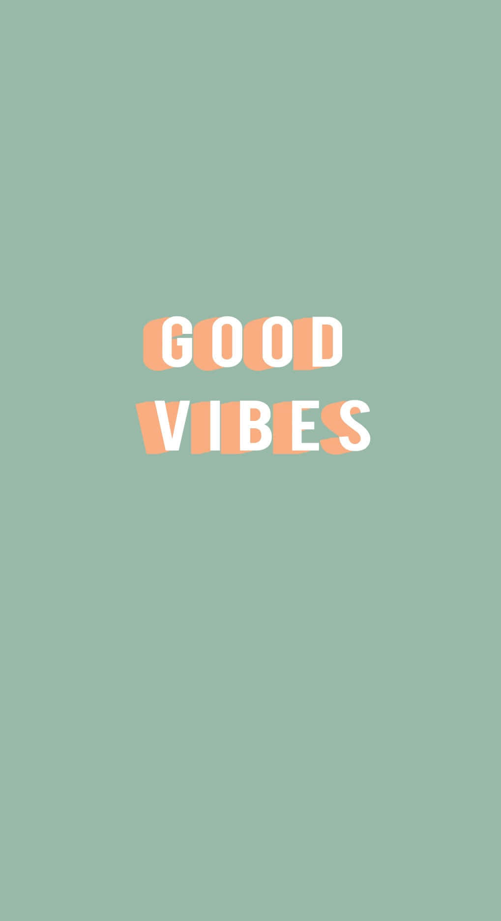 Cute Sage Green Good Vibes Background