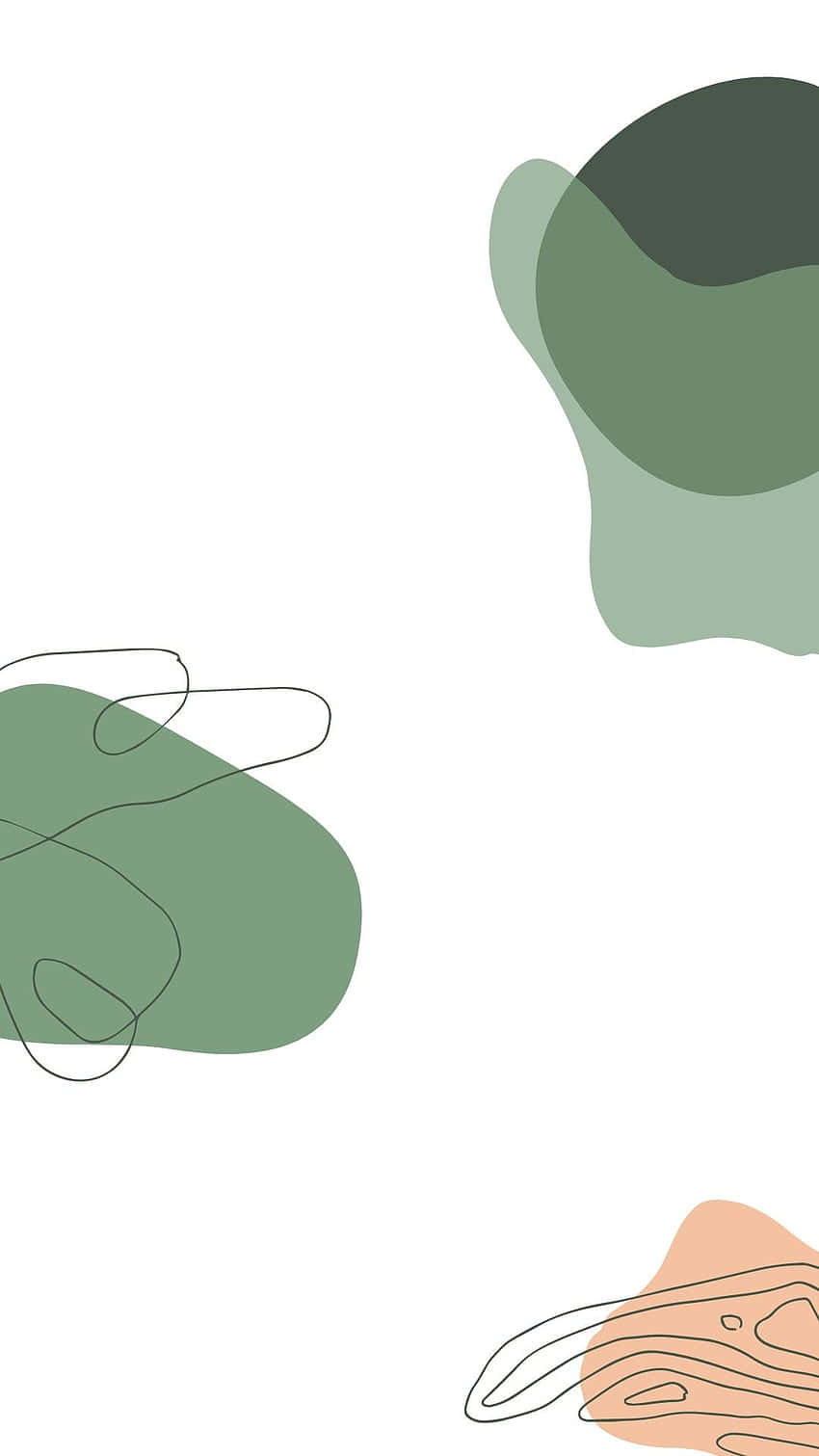 Cute Sage Green Lines Shapes And Squiggles Background