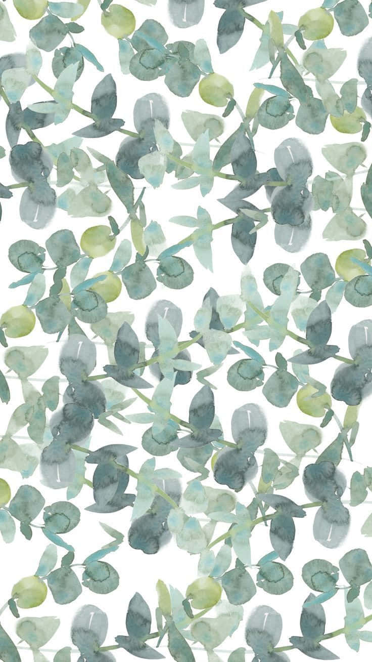 Cute Sage Green Shrub Overlapping Background