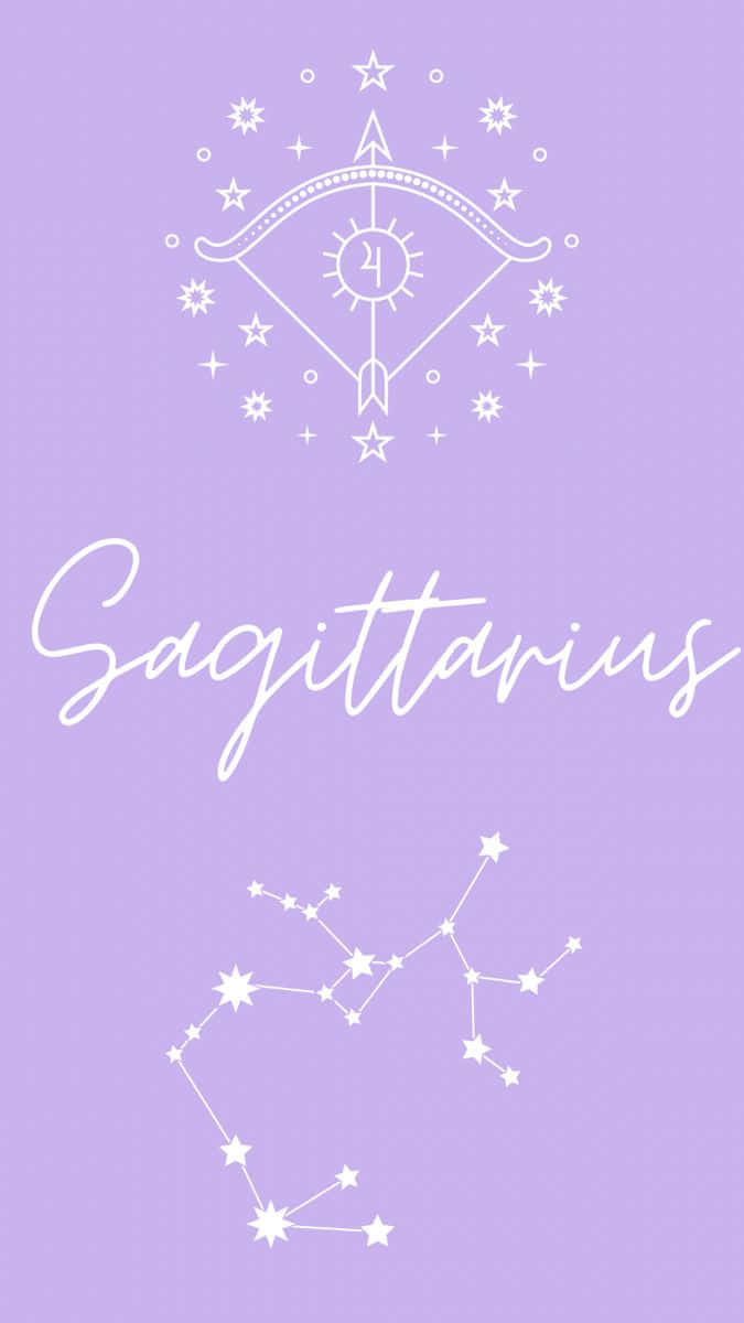 Cute Sagittarius Arrow & Constellation Background