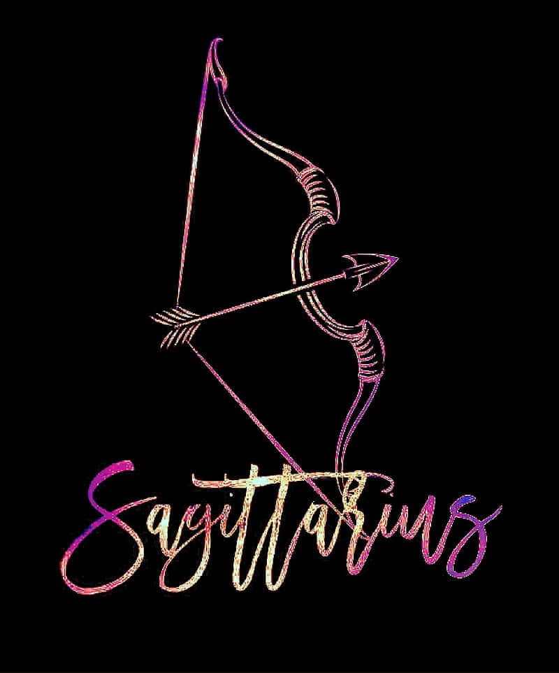 Cute Sagittarius Calligraphy Background