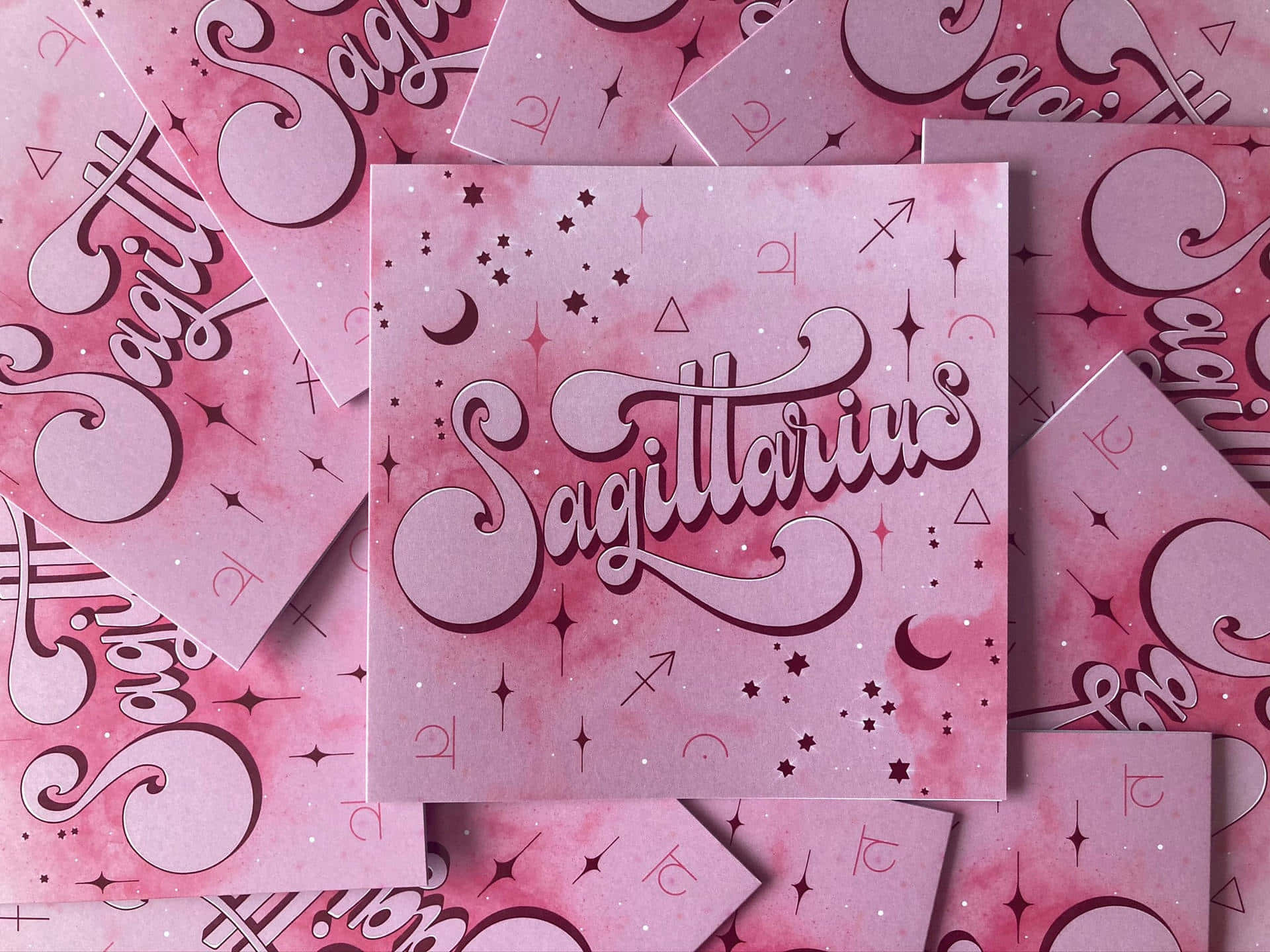 Cute Sagittarius Pink Poster Card