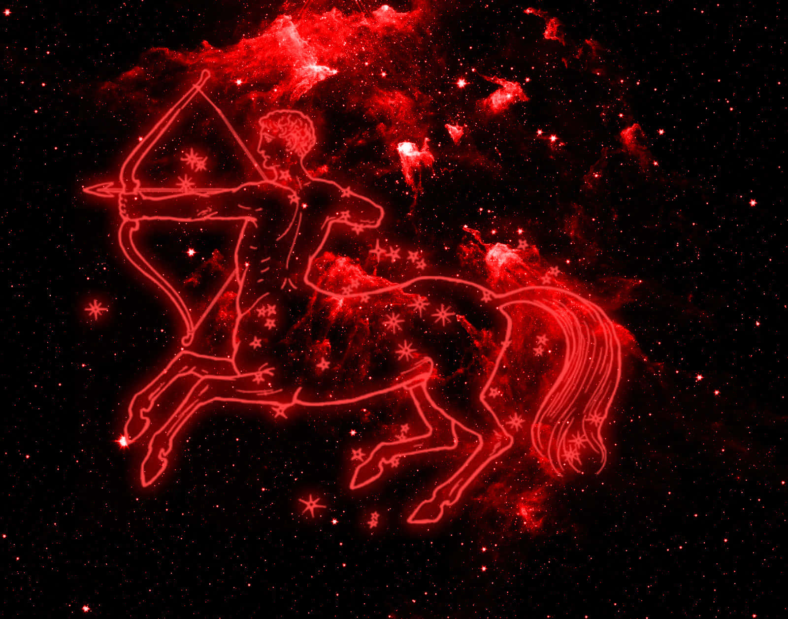 Cute Sagittarius Red Centaur Background