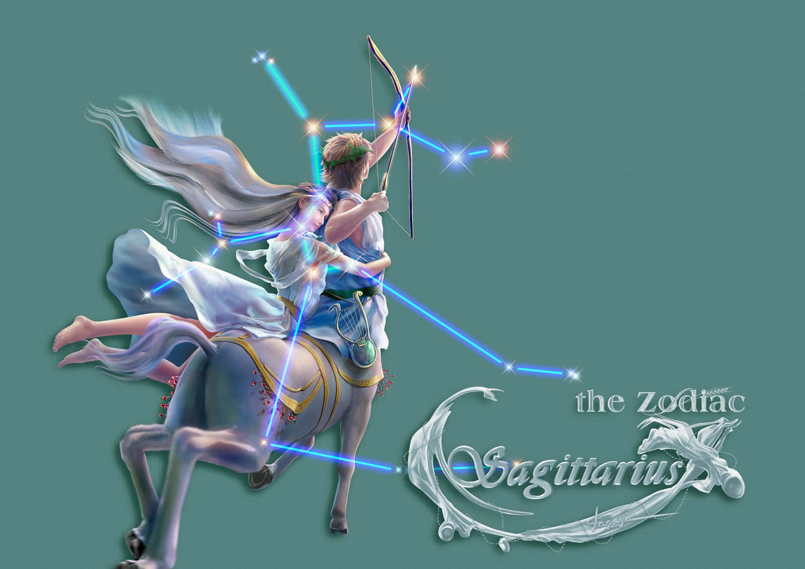 Cute Sagittarius The Zodiac Background