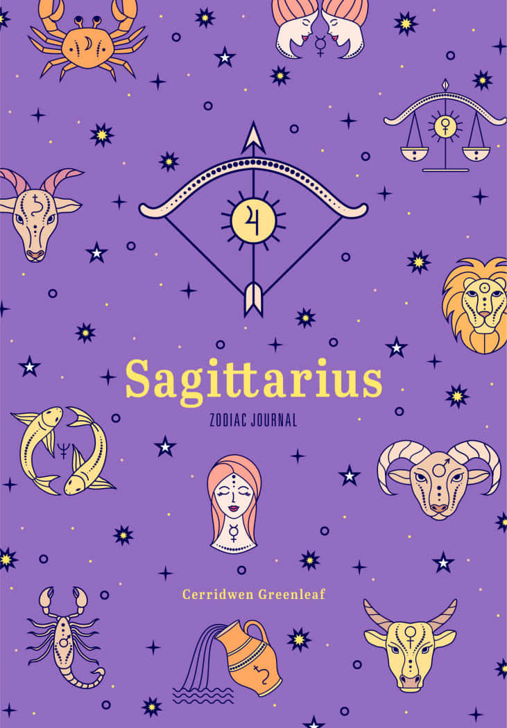 Cute Sagittarius Zodiac Journal Background