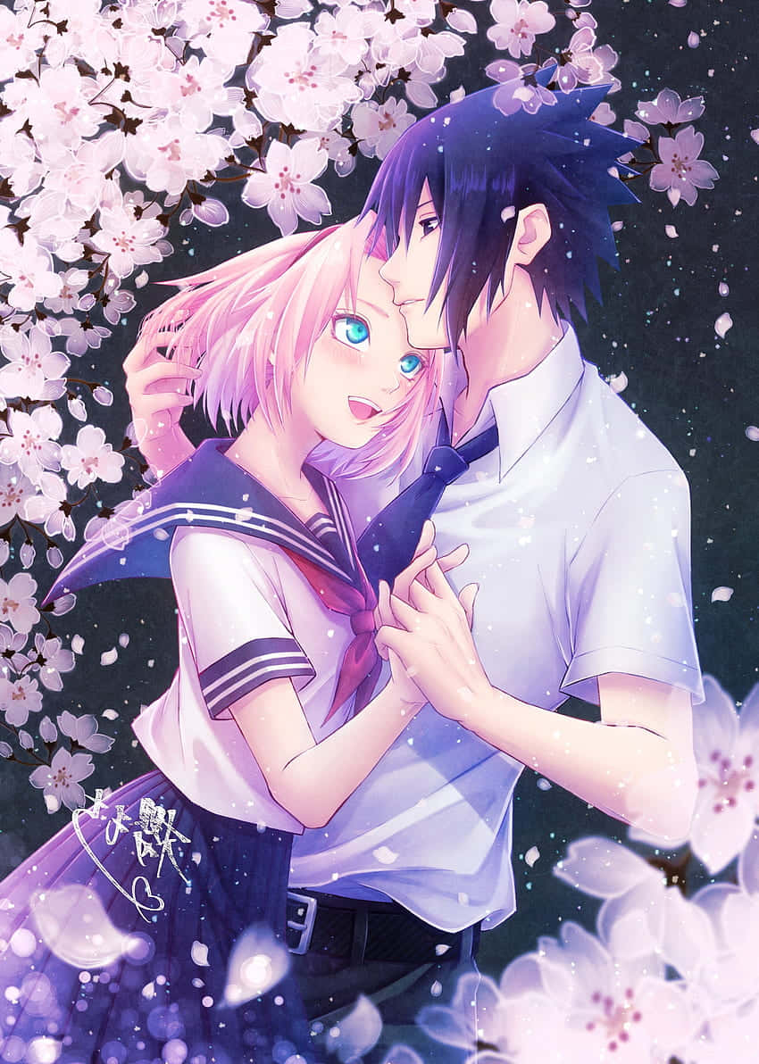 Cute Sasuke Looking Playful Background