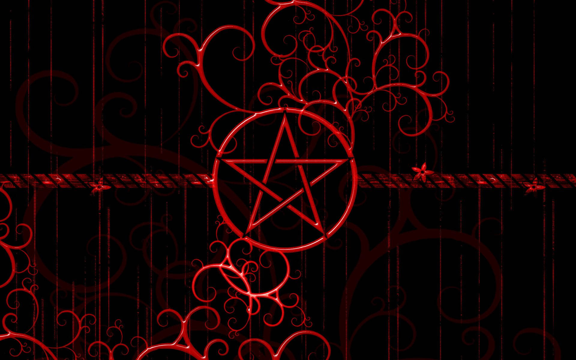 Cute Satanic Fanart In Red Background