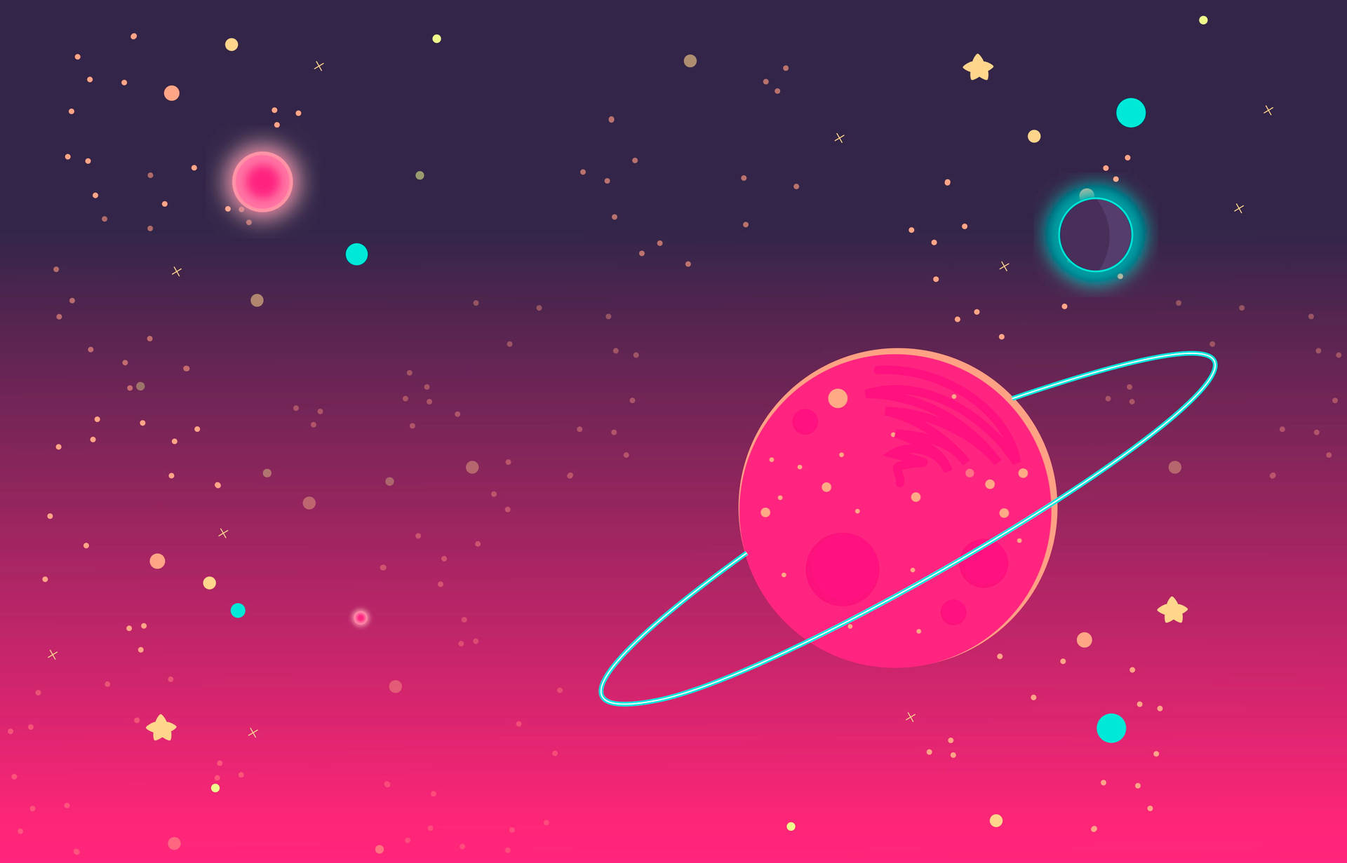 Cute Saturn 4k Background