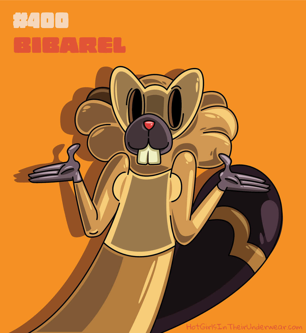 Cute Shrugging Bibarel Art Background