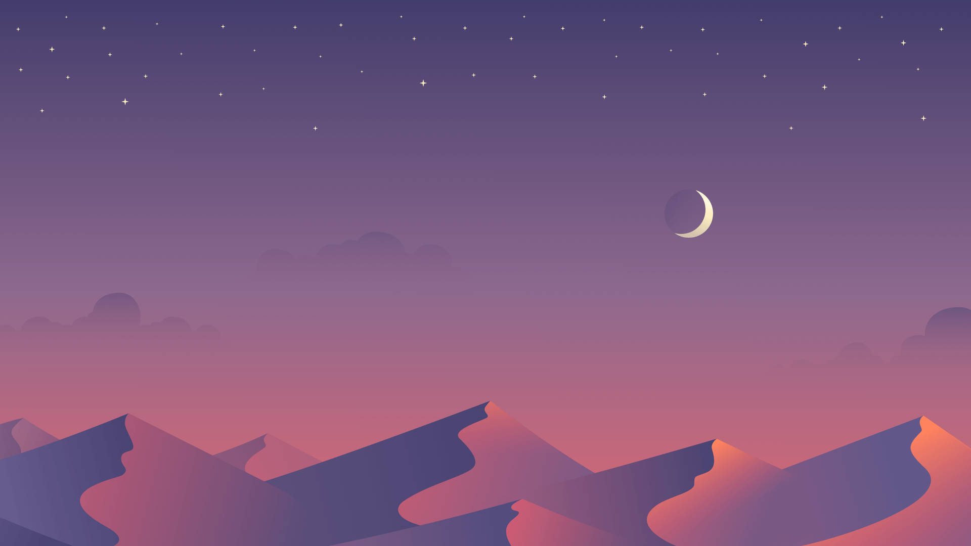 Cute Simple Aesthetic Moon Art Desktop