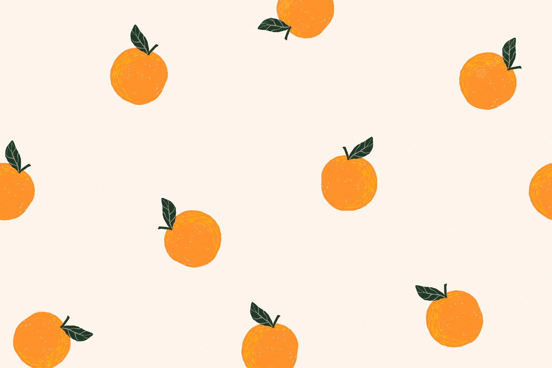 Cute Simple Aesthetic Oranges Art Desktop