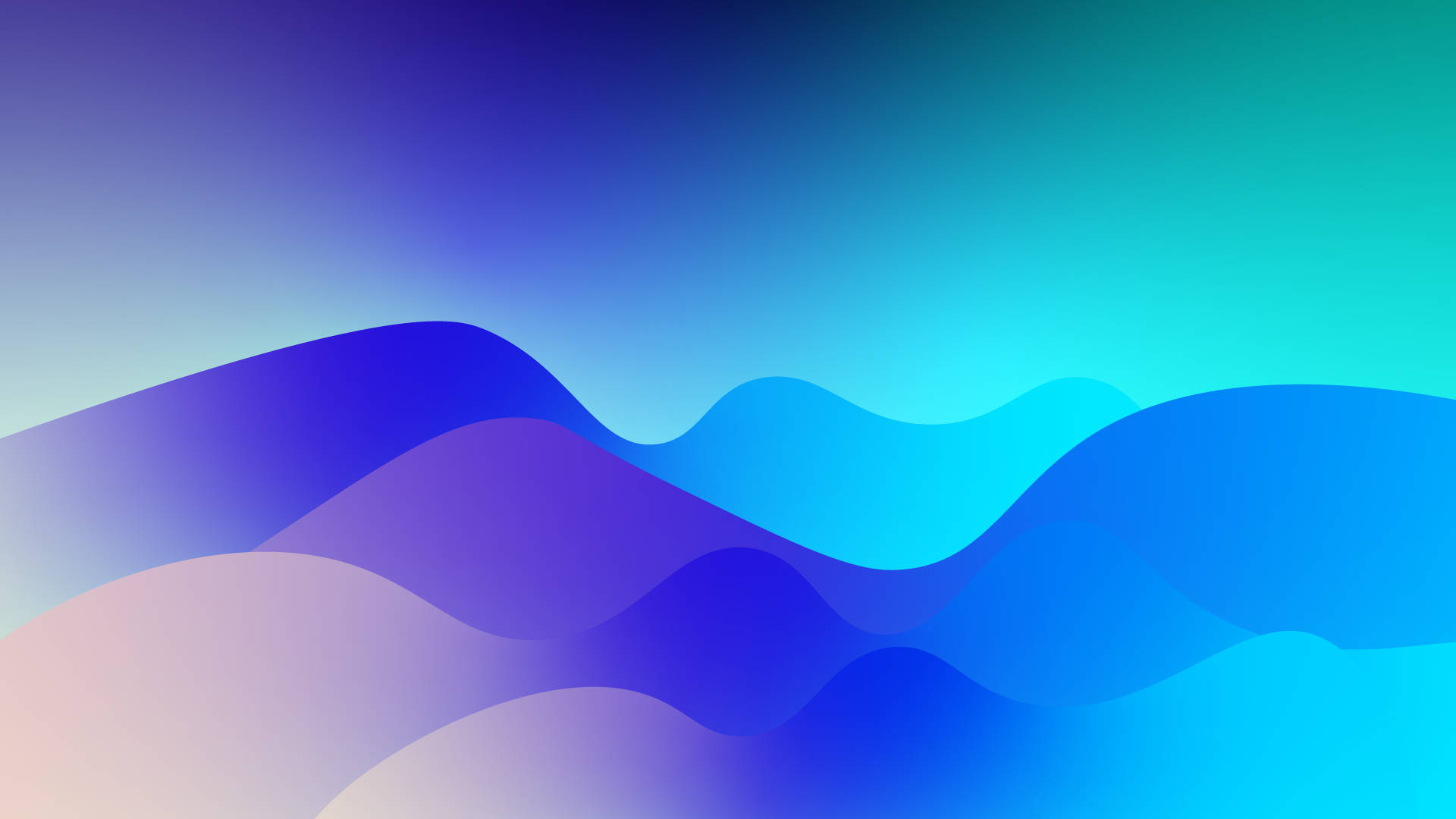 Cute Simple Blue Wave Art Aesthetic Desktop Background