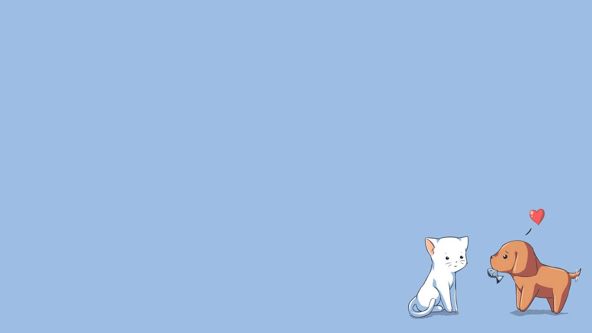 Cute Simple Cat And Dog