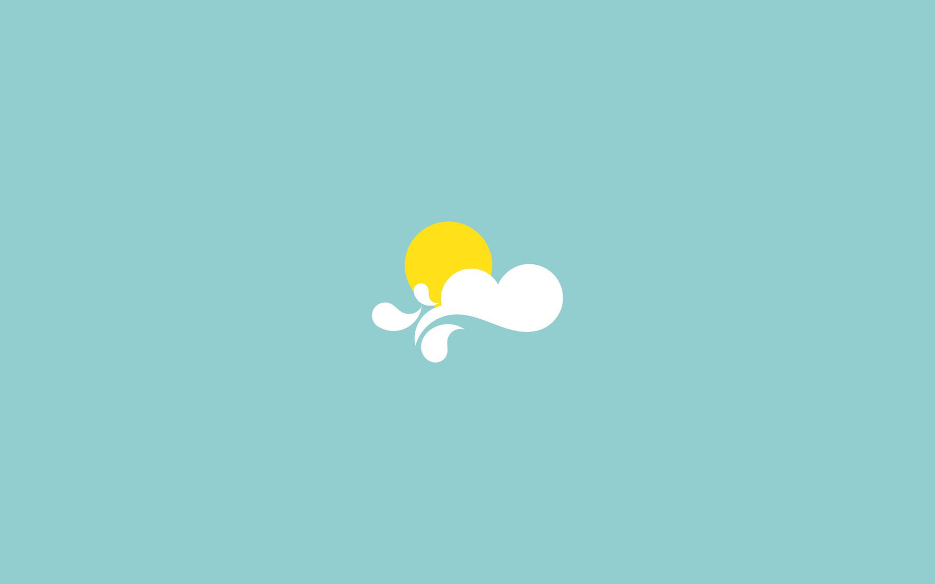 Cute Simple Mini Sun And Cloud Aesthetic Desktop Background