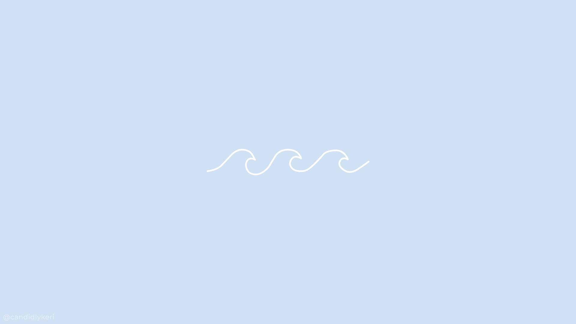 Cute Simple White Line Wave Aesthetic Desktop Background