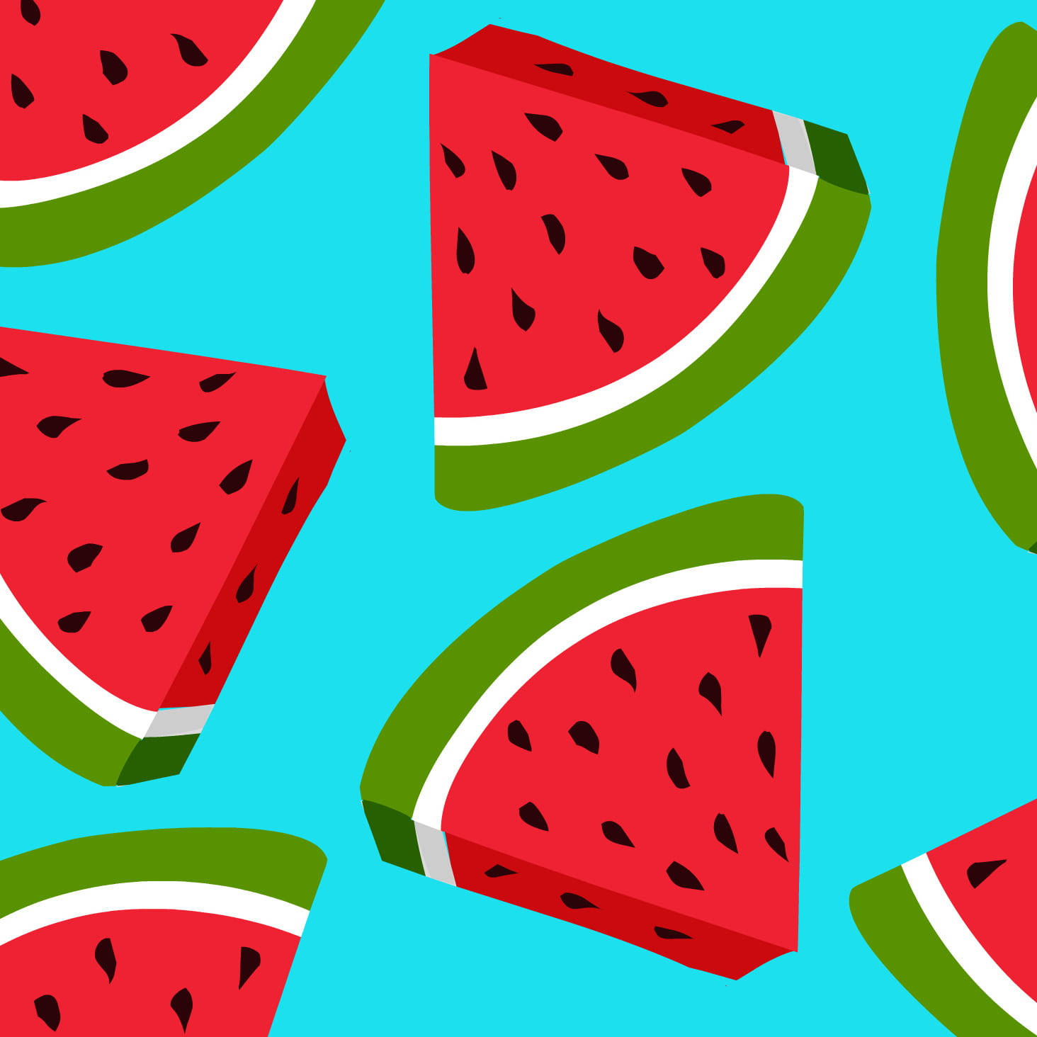 Cute Size Slices Of Watermelon Background