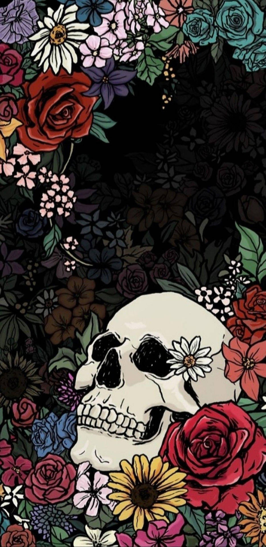 Cute Skeleton Buried With Flowers
