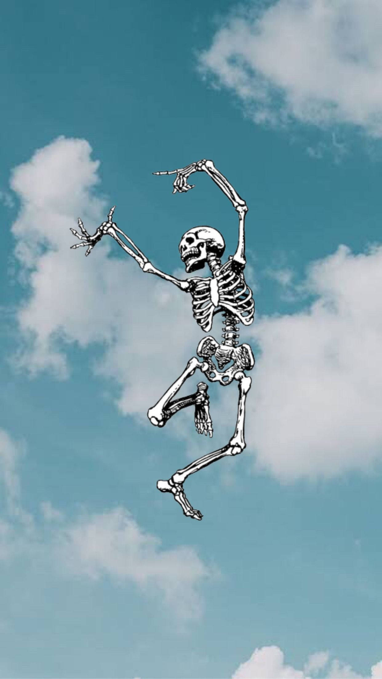 Cute Skeleton Iphone Dancing Background