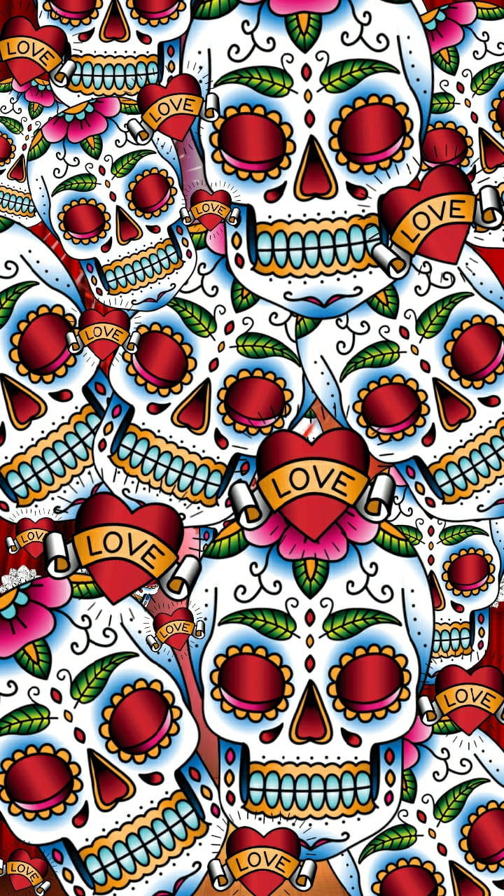 Cute Skeleton Iphone Patterns Background