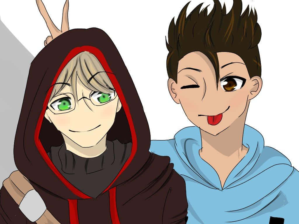 Cute Skeppy And Badboyhalo Background